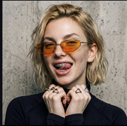 AI-generated portrait with orange sunglasses